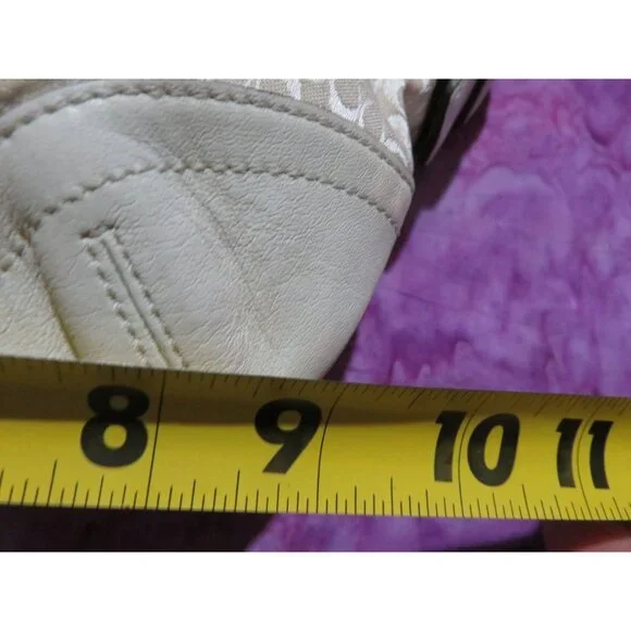 Coach 2003 Cream & White Canvas and Leather Signature Demi Baguette Shoulder Bag - Picture 11 of 12